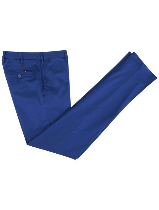 Isaia Isaia Blue Cotton Ea Pant Blue 000