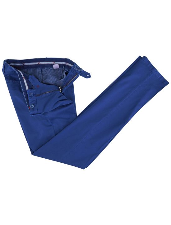 Isaia Isaia Blue Cotton Ea Pant Blue 001