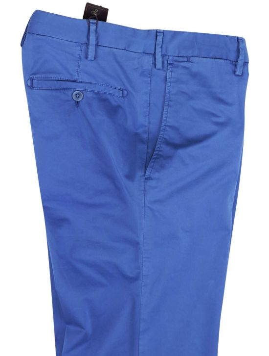 Isaia Isaia Blue Cotton Ea Pant Blue 001