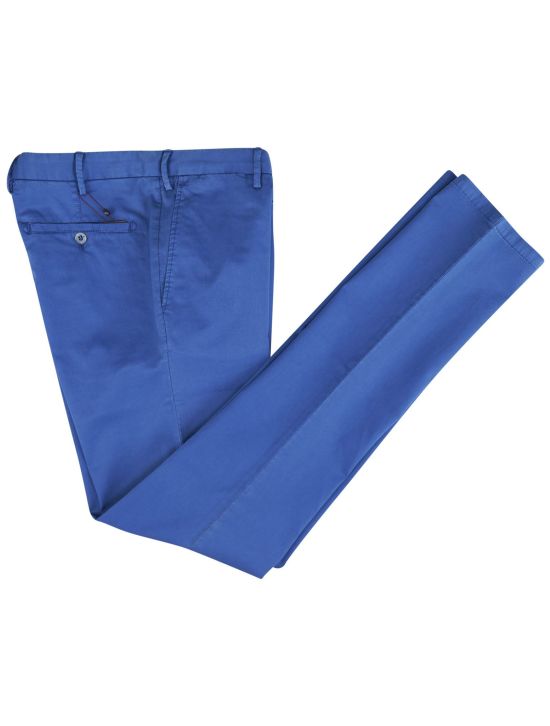 Isaia Isaia Blue Cotton Ea Pant Blue 000