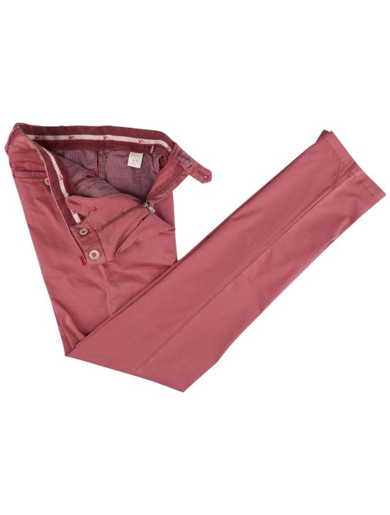 Isaia Isaia Burgundy Cotton Ea Pant Burgundy 001