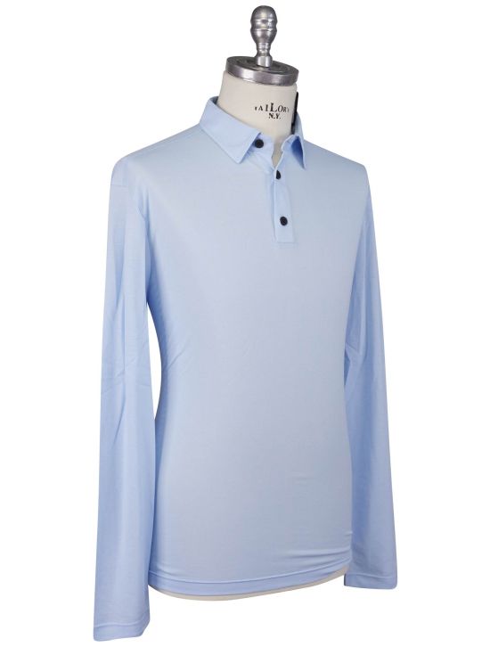 KNT Kiton Knt Light Blu Cotton Polo Light Blue 001