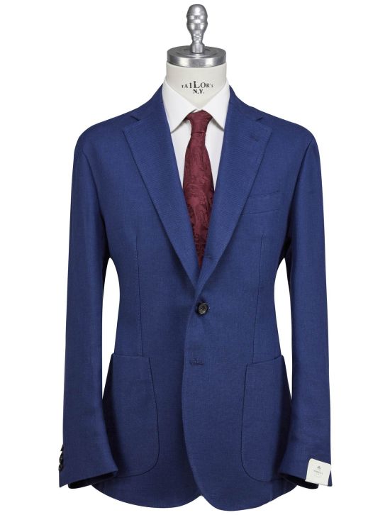 Luigi Borrelli Luigi Borrelli Blue Linen Virgin Wool Blazer Blue 000