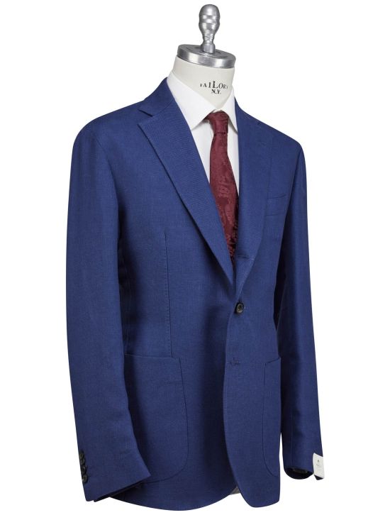 Luigi Borrelli Luigi Borrelli Blue Linen Virgin Wool Blazer Blue 001