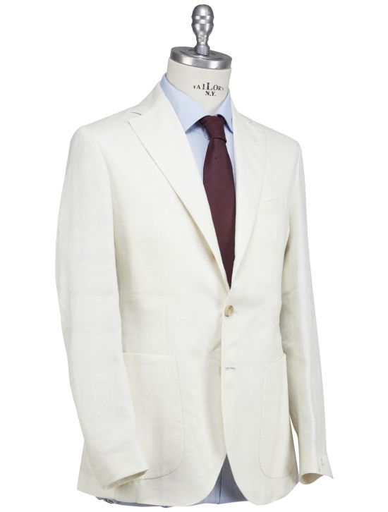 Luigi Borrelli Luigi Borrelli White Linen Virgin Wool Blazer White 001