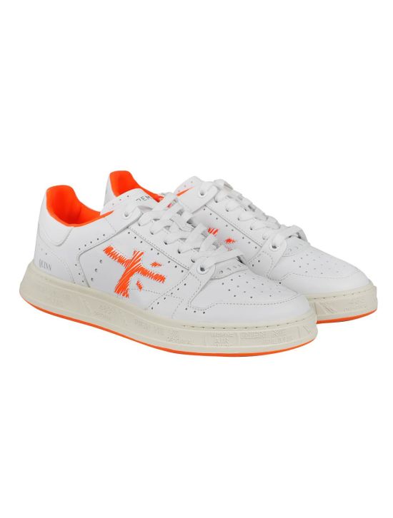 Premiata Premiata White Orange Leather Sneakers White / Orange 000