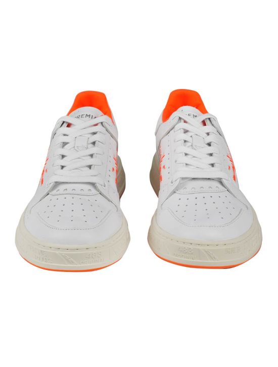 Premiata Premiata White Orange Leather Sneakers White / Orange 001