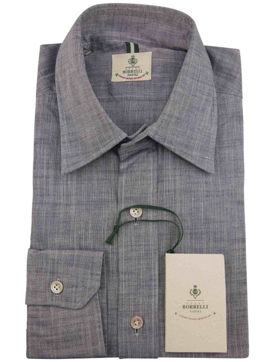 Luigi Borrelli Luigi Borrelli Gray Cotton Shirt Gray 000