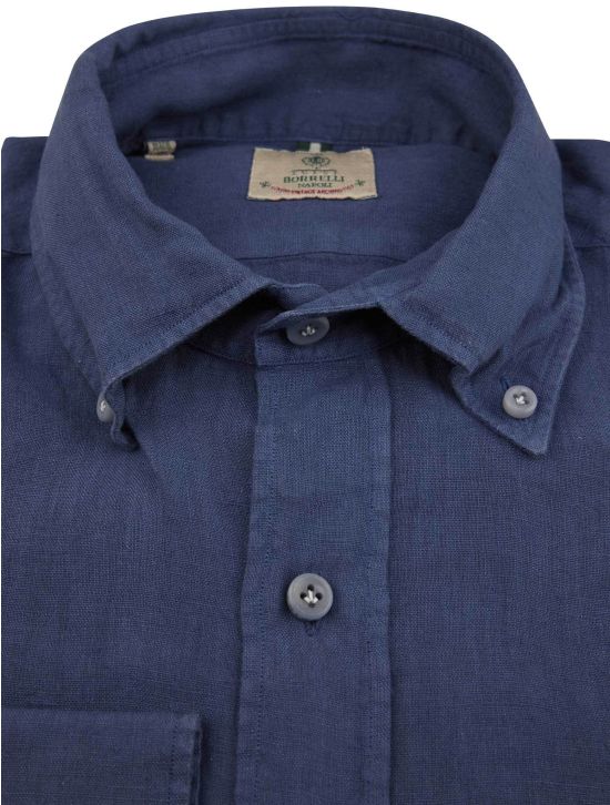 Luigi Borrelli Luigi Borrelli Blue Linen Shirt Blue 001