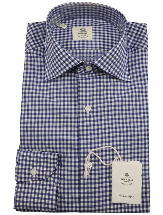 Luigi Borrelli Luigi Borrelli Blue White Cotton Linen Shirt Blue / White 000