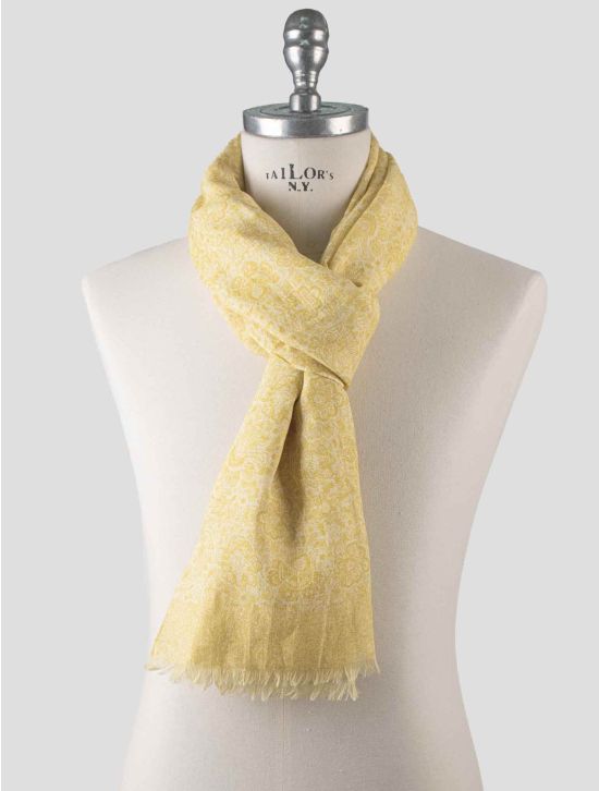 Isaia Isaia Yellow Cotton Linen Scarf Yellow 000