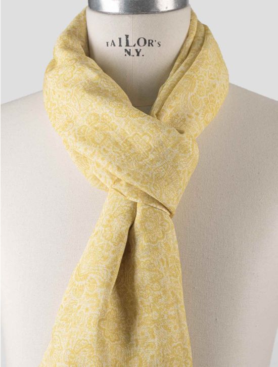 Isaia Isaia Yellow Cotton Linen Scarf Yellow 001