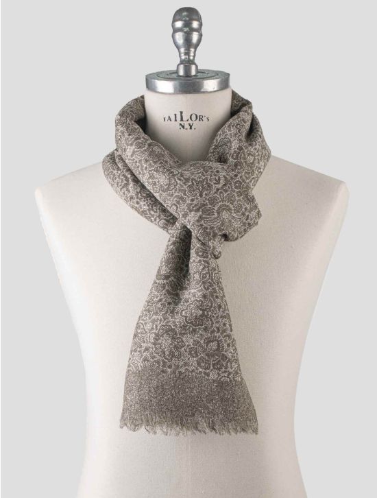 Isaia Isaia Brown Cotton Linen Scarf Brown 000