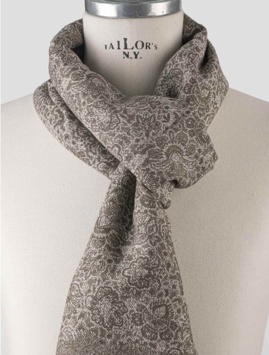 Isaia Isaia Brown Cotton Linen Scarf Brown 001