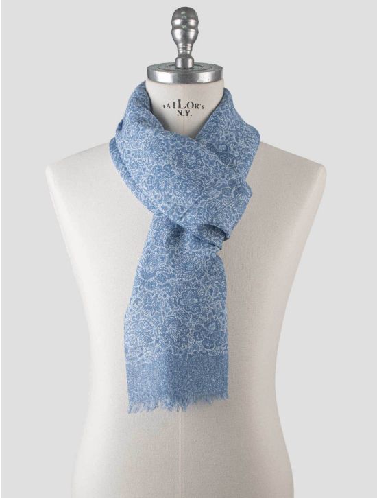 Isaia Isaia Blue Cotton Linen Scarf Blue 000