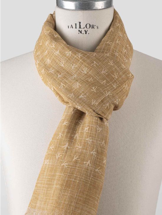 Isaia Isaia Light Brown Cotton Linen Scarf Light Brown 001