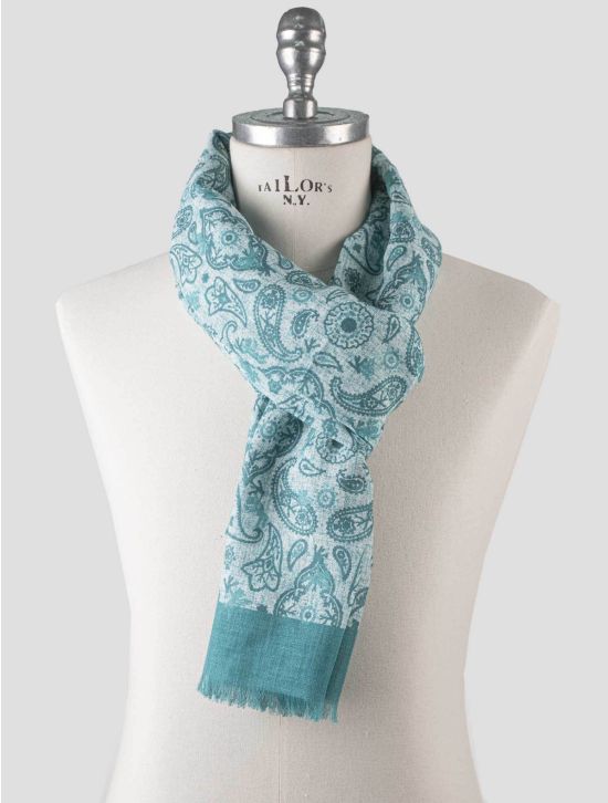 Isaia Isaia Light Blue Cotton Linen Scarf Light Blue 000