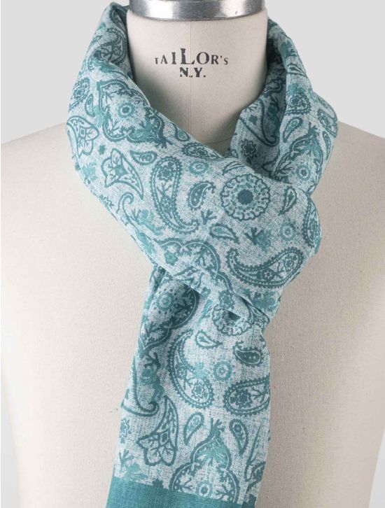 Isaia Isaia Light Blue Cotton Linen Scarf Light Blue 001