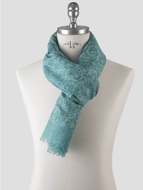 Isaia Isaia Green Cotton Linen Scarf Green 000