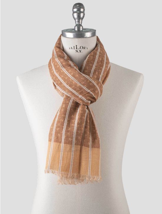 Isaia Isaia Light Brown Cotton Linen Scarf Light Brown 000