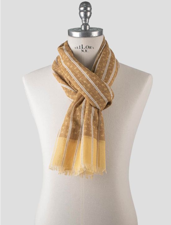 Isaia Isaia Yellow Cotton Linen Scarf Yellow 000