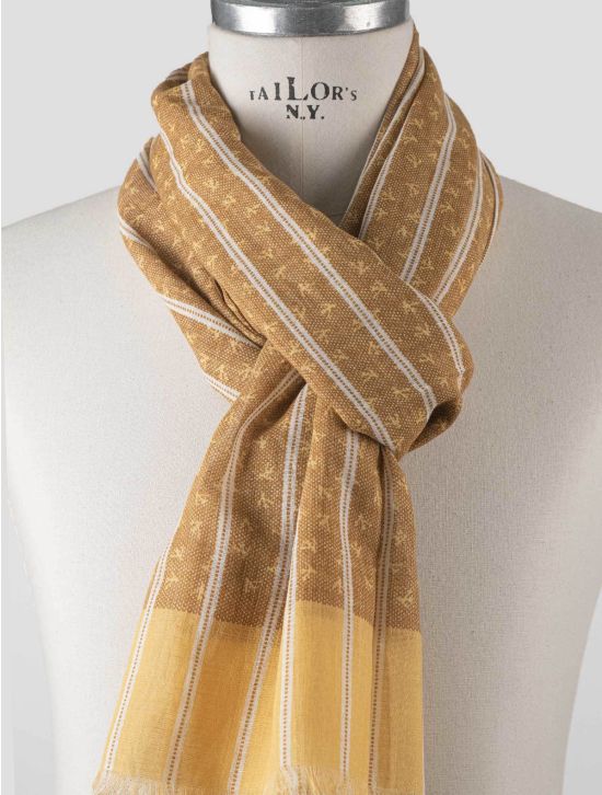 Isaia Isaia Yellow Cotton Linen Scarf Yellow 001