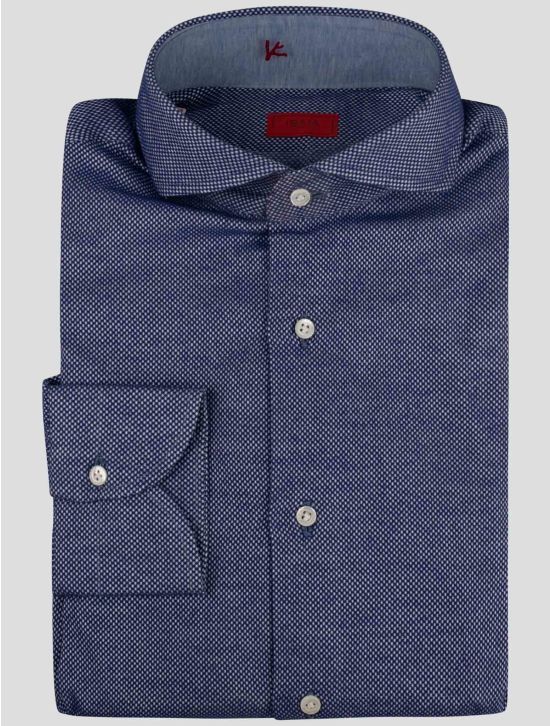 Isaia Isaia Blue White Cotton Shirt Blue / White 000