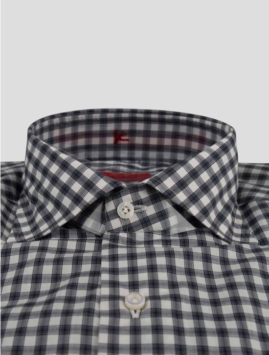 Isaia Isaia Black White Cotton Shirt Black / White 001