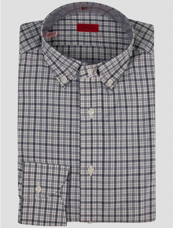 Isaia Isaia blue White Cotton Shirt Blue / White 000