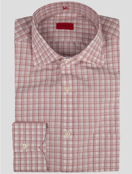 Isaia Isaia White Pink Cotton Shirt White / Pink 000