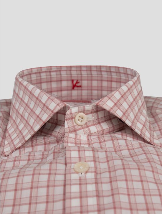 Isaia Isaia White Pink Cotton Shirt White / Pink 001