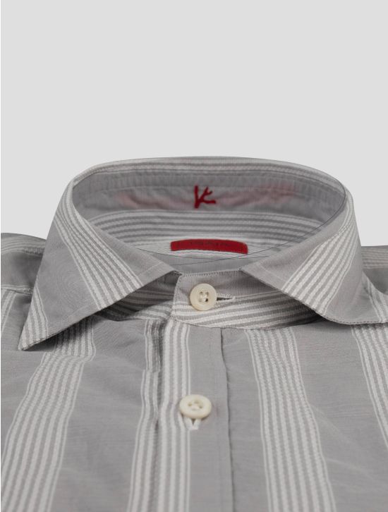 Isaia Isaia Gray Cotton Shirt Gray 001