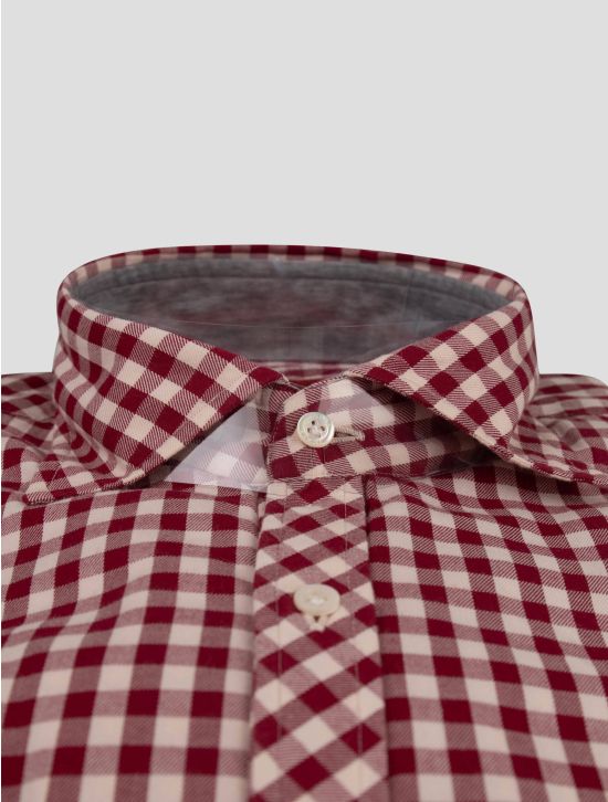 Isaia Isaia Red White Cotton Shirt Red / White 001