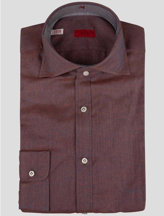 Isaia Isaia Light Red Cotton Linen Shirt Red 000