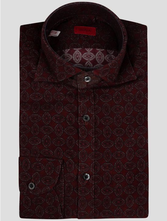 Isaia Isaia Burgundy Cotton Shirt Burgundy 000