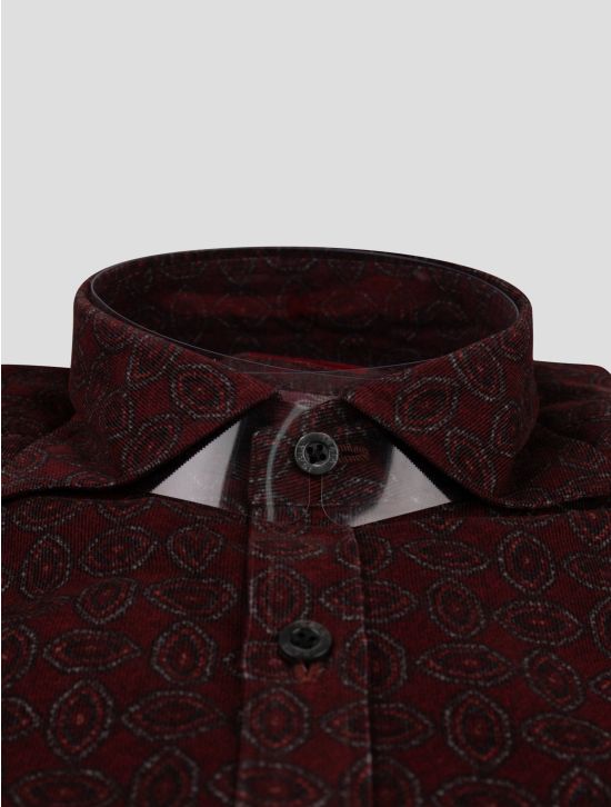 Isaia Isaia Burgundy Cotton Shirt Burgundy 001