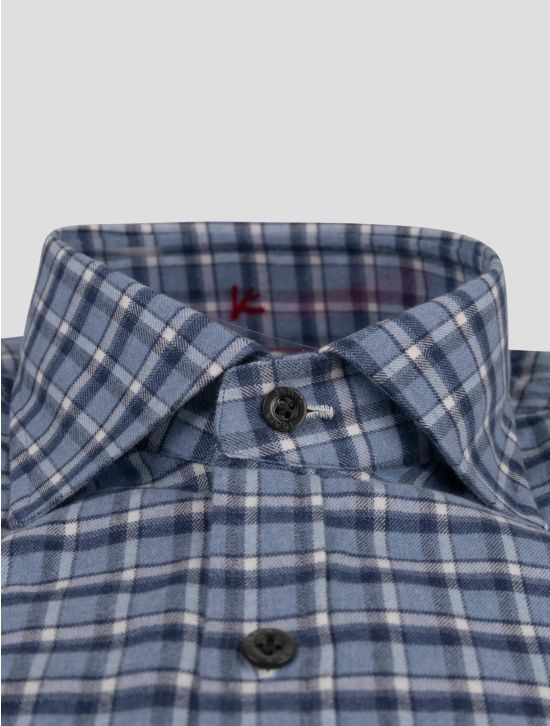 Isaia Isaia Blue White Cotton Shirt Blue / White 001