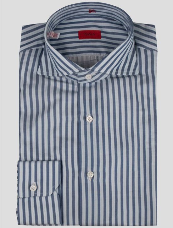 Isaia Isaia Blue Cotton Shirt Blue 000