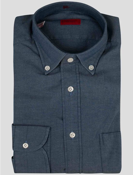 Isaia Isaia Blue Cotton Shirt Blue 000