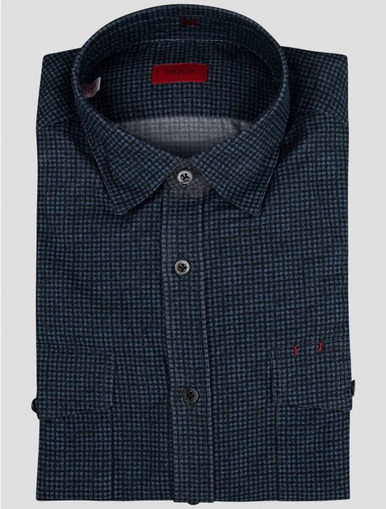 Isaia Isaia Blue Cotton Shirt Blue 000