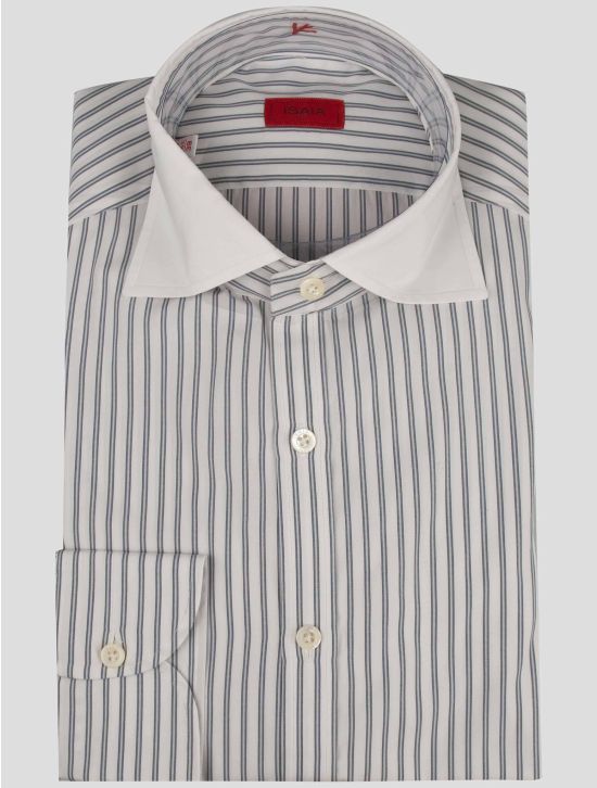 Isaia Isaia Blue White Cotton Shirt Blue / White 000