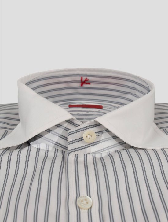 Isaia Isaia Blue White Cotton Shirt Blue / White 001