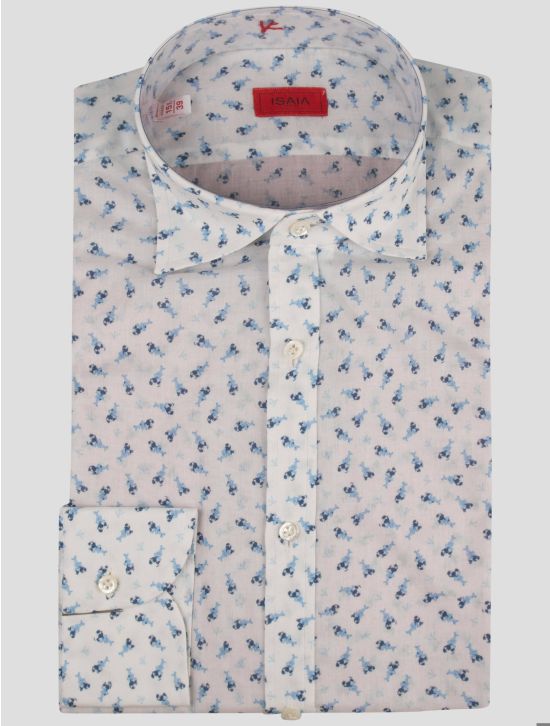 Isaia Isaia Light Blue White Cotton Shirt Light Blue / White 000