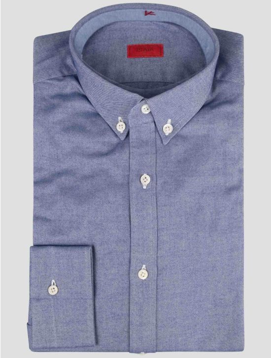 Isaia Isaia Blue Cotton Shirt Blue 000