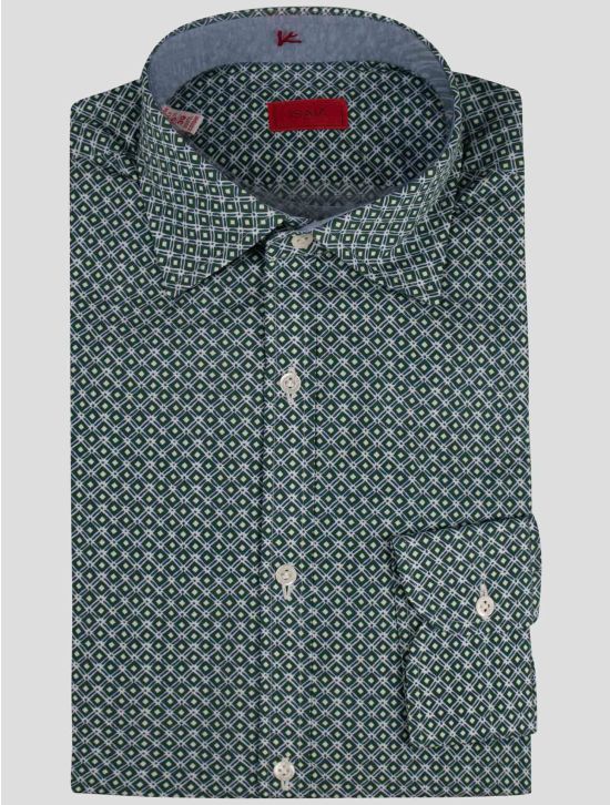 Isaia Isaia Green Cotton Shirt Green 000