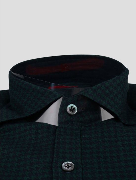 Isaia Isaia Green Blue Cotton Shirt Green / Blue 001