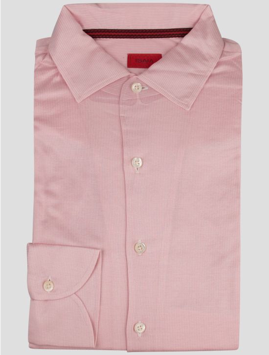 Isaia Isaia Pink White Cotton Shirt Pink / White 000