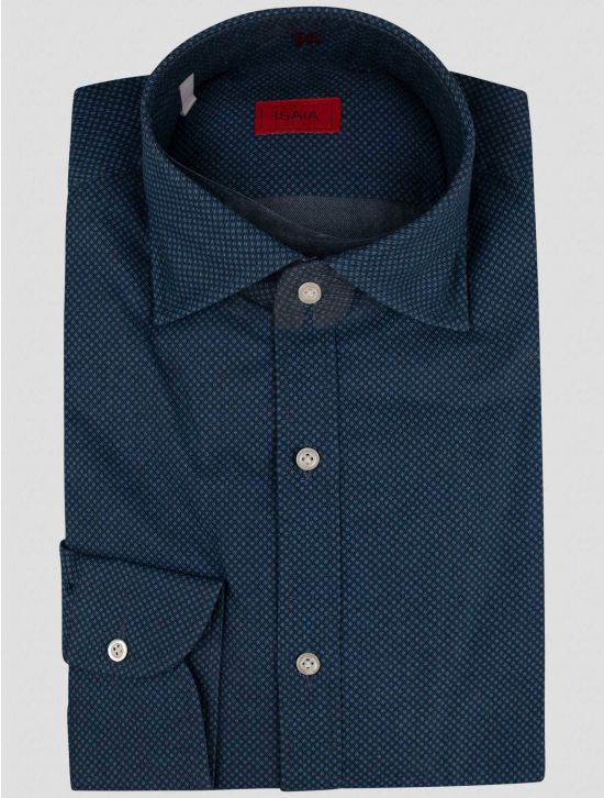 Isaia Isaia Blue Cotton Shirt Blue 000