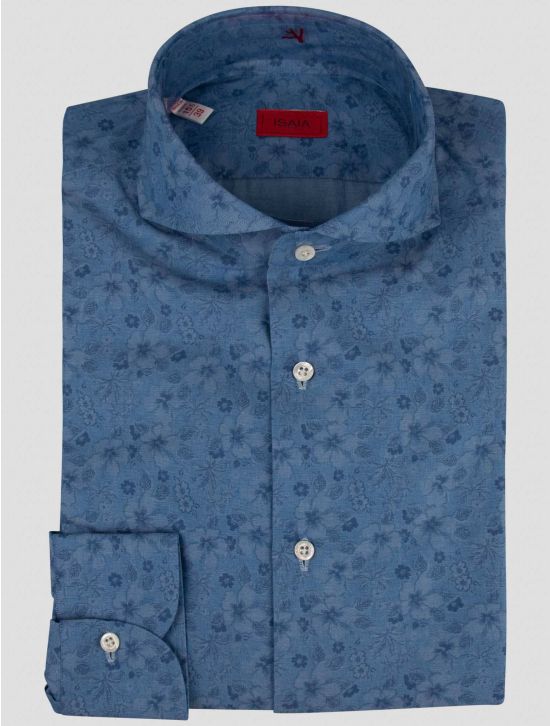 Isaia Isaia Blue Cotton Shirt Blue 000