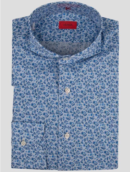 Isaia Isaia Blue Cotton Shirt Blue 000